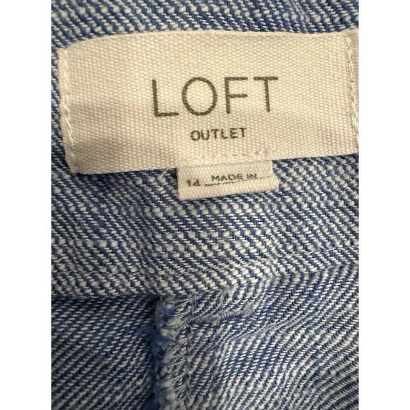 Loft Outlet Women's Blue Chambray Shorts Sz 14 6" Inseam - Picture 3 of 5